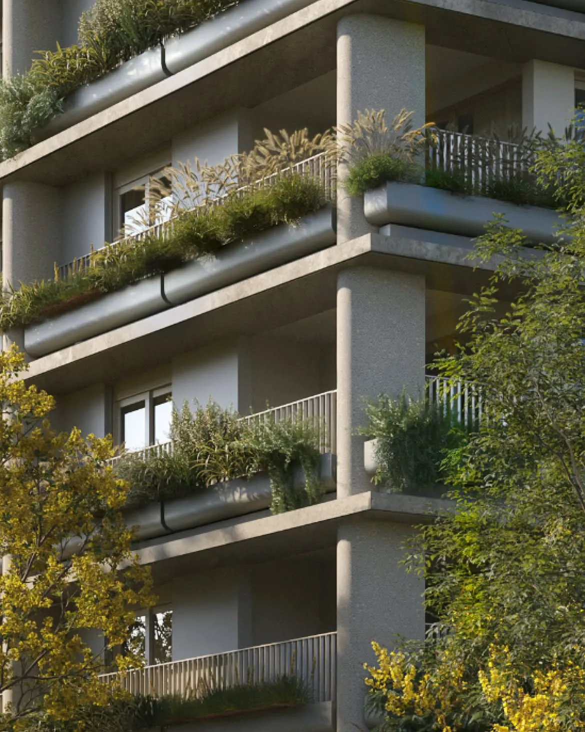 Edifício Riza - Primeiro empreendimento residencial do Parque Una com varandas verdes